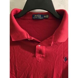 Polo Ralph Lauren Men's XXL Red Cotton Stretch Short Sleeve Polo Shirt Blue Pony